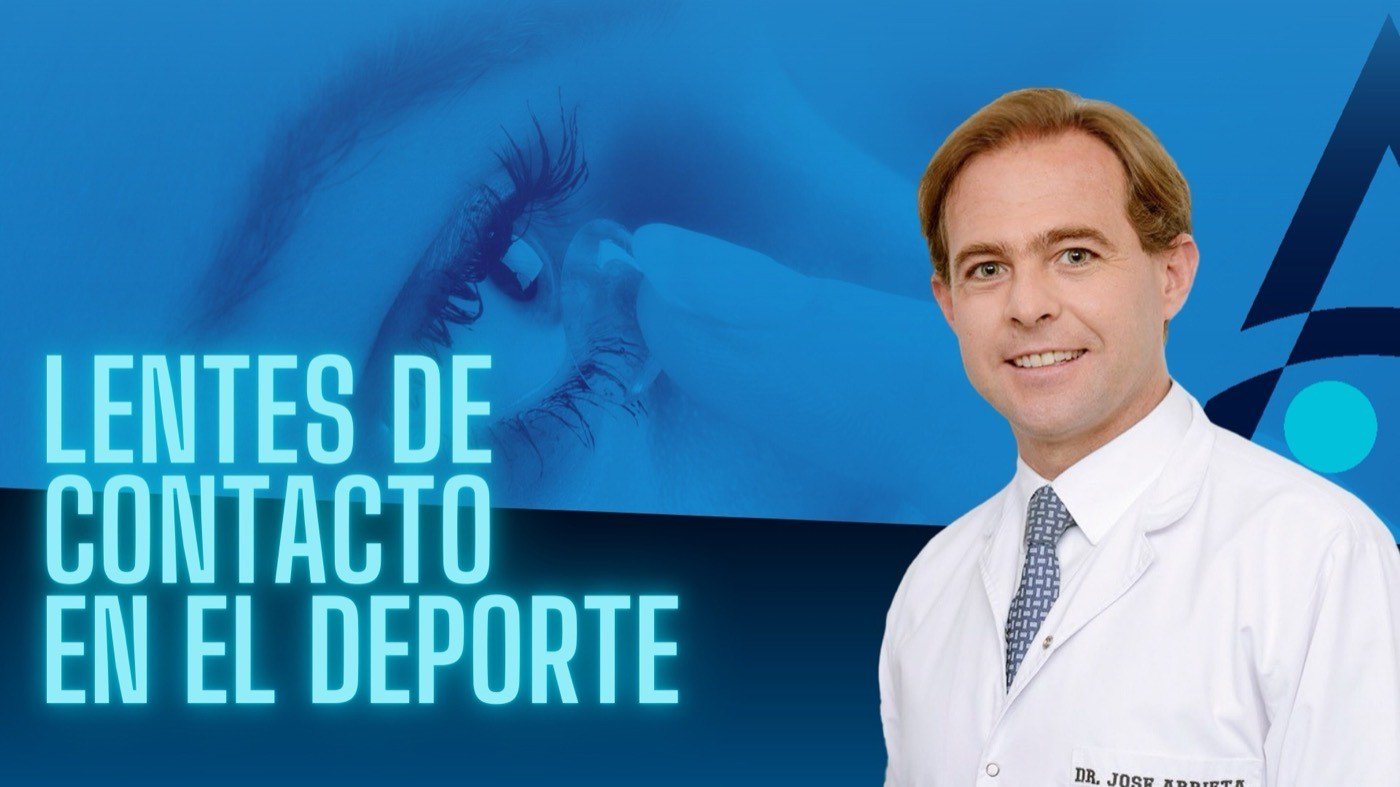 Deportista utilizando lentes de contacto durante la práctica.
